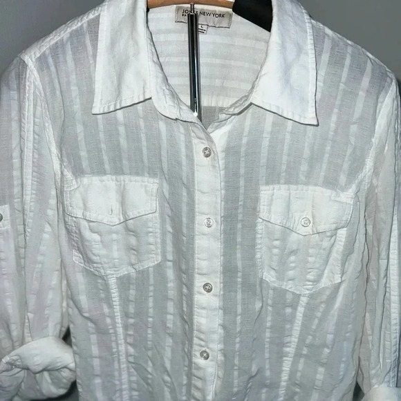 Jones New York Women’s Cotton Blouse  Size Large - Picture 3 of 10